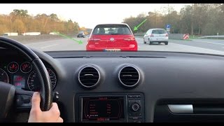 Autobahn Driving A5 Audi A3 20 TDI 220kmh [upl. by Nodnas]