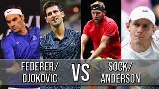 FedererDjokovic Vs SockAnderson  Laver Cup 2018 Highlights HD [upl. by Frohne]