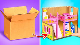 Reforma da casa da Barbie 🪑✂️ Ideias fofas para casas de bonecas de papelão [upl. by Ahsinyd]