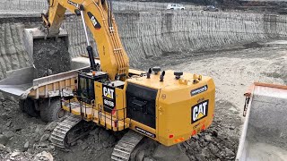 Amazing Caterpillar 6015B Excavator Loading Caterpillar 775E Dumpers Sotiriadis Mining Works [upl. by Nnairda]