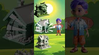 Rumah Mana yang Paling Seram  shortvideo cartoon animation education fyp shorts [upl. by Assenab]