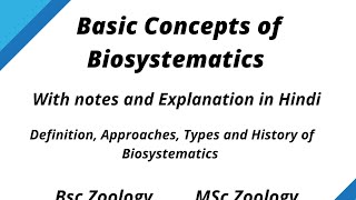 Basic Concepts of Biosystematics [upl. by Peer689]