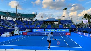 Taylor Fritz 2024 Delray Beach Open Practice  Court Level 4K 60fps [upl. by Jea347]