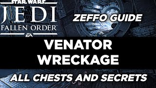 VENATOR WRECKAGE  All CHESTS and SECRETS locations  Guide   Star Wars Jedi Fallen Order [upl. by Ahsinroc]