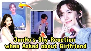 SUB  JunHos Shy Reaction When Asked about Girlfriend at His Fanmeeting [upl. by Anibla]