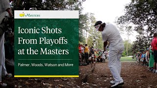 Iconic Shots From Playoffs at the Masters  Palmer Woods Watson And More [upl. by Gnus]