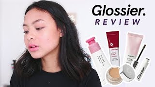 Full Face First Impressions on GLOSSIER Morena Skin  giveaway  Hannah Kathleen [upl. by Geehan412]