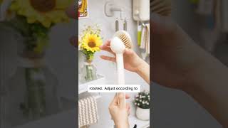 Long Handle Rotating Scrub Brush for Effortless Dishwashing [upl. by Holmen47]