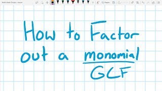 Factor out a monomial from a polynomial [upl. by Nitsugua]