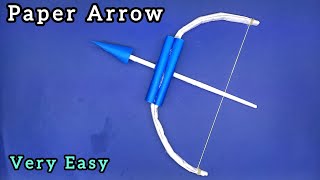 Origami arrow  Tutorial how to make a paper bow and arrow that throws powerfulyyoutubepapercraft [upl. by Tammany]