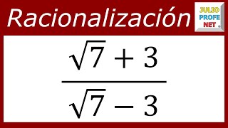 RACIONALIZACIÓN MEDIANTE CONJUGACIÓN  Ejercicio 8 [upl. by Nylia]