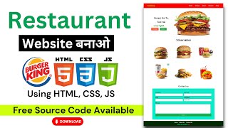 Responsive Burger Website Design Using HTML CSS And JavaScript [upl. by Antonino131]