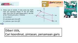 KSSM Matematik Tingkatan 3 Bab 9 garis lurus selari uji minda 91i no2 buku teks [upl. by Jenni]