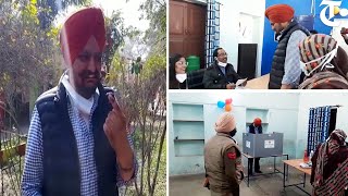 Punjabi singer and Congress candidate from Mansa Sidhu Moosewala casts vote [upl. by Starr]