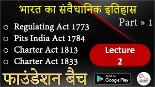 2Constitutional History Of India  Regulating Act 1773  Pits India Act 1784  Charter Act 1813 [upl. by Ecnedurp]