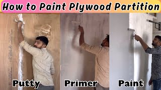 How to Paint Plywood Partition  How to Paint Plywood  Plywood Painting [upl. by Amick]