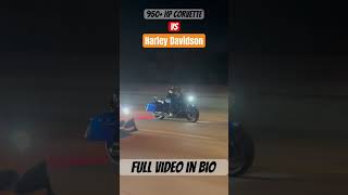 950 HP Corvette ZR1 VS Harley Davidson built by All American Cycle corvette harleydavidson [upl. by Merras]