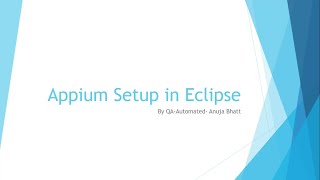 Appium Setup with Eclipse in Windows [upl. by Sibyl]