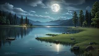 Simply Serene Moonlit Lake Sounds for Deep Restfulness Ambience [upl. by Aliekat]