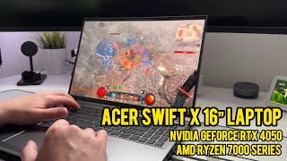 NEW Acer Swift x 16 Laptop with RTX 4050  Review amp Impressions 🔥 [upl. by Servetnick]