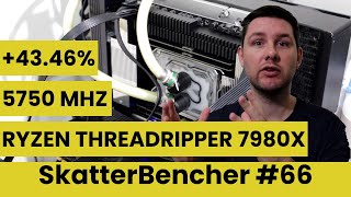 Ryzen Threadripper 7980X Undervolt amp Overclock to 5750 MHz With TRX50Sage  SkatterBencher 66 [upl. by Valenka]