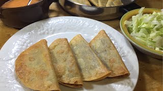 Tacos Dorados de Carne Deshebrada con Papas [upl. by Aitnom]