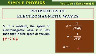 PROPERTIES OF ELECTROMAGNETIC WAVES [upl. by Etselec538]