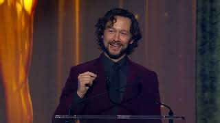 Joseph GordonLevitt presents Filmmaking Achievement Award to Rian Johnson  2023 HCA Film Awards [upl. by Waller]