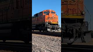 BNSF SD70ACe leads heavy BNSF Tanker train bnsftrains bnsf bnsfrailway [upl. by Enawtna]