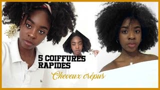 SOS  5 COIFFURES RAPIDES POUR CHEVEUX CREPUS ET FRISES Hélène NK [upl. by Leidgam533]