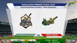 🔴Live Chattogram Challengers Vs Sylhet Strikers  Match 2  CCH vs SYL  Bangladesh Premier League [upl. by Aleuqahs]