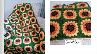 MANTA GIRASOLES A CROCHET 🌻🌻mantagitasoles mantacrochet crochetgirasoles [upl. by Estey]