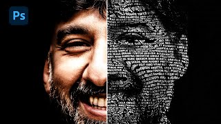 Text Portrait effect  Photoshop Tutorial [upl. by Maon]