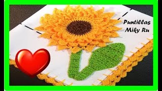 Como Hacer un Girasol a Crochet  Adorno No 3  con Miky Ru [upl. by Gerek836]