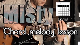 Misty  Chord amp Melody Arrangement For Jazz Guitar  Lesson With Voicing Shapes [upl. by Hollie399]