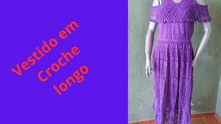 Vestido de croche longo inspiração Mary Castro  parte 2deboracroche [upl. by Carlile]