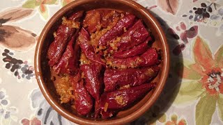 Punjene suve paprike  posne  Lenten stuffed dry paprika [upl. by Dowd310]