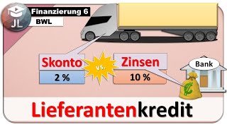 Lieferantenkredit berechnen VEREINFACHTE Berechnung [upl. by Phia]