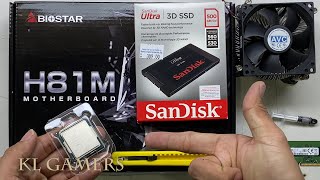 intel Core i5 4460S Biostar H81M SanDisk Ultra SSD Desktop PC Build [upl. by Nofpets]