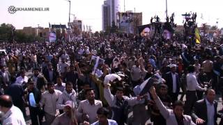 Massive crowd of sunnis and shias welcoming Ayatollah Khamenei [upl. by Enicnarf]