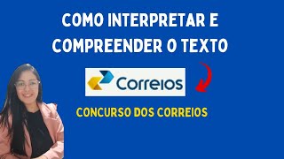 Interpretação e compreensão de texto  Concurso dos Correios [upl. by Heyra]