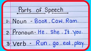 parts of speech  parts of speech example  parts of speech in English grammar with example [upl. by Doralin567]