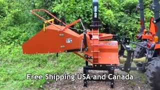 2014 WoodMaxx WM8M Mechanical Auto Feed 8quot PTO wood chipper Walk Around [upl. by Onitsoga]