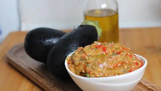 Easy melintzanosalata recipe  greek roasted eggplant dip [upl. by Ihsorih]