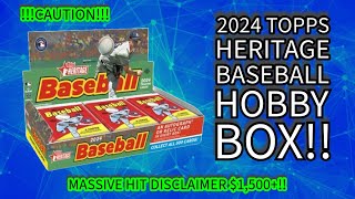 2024 TOPPS HERITAGE BASEBALL HOBBY BOX MASSIVE HIT 1500 HOF RED REAL ONE AUTO [upl. by Beitris]