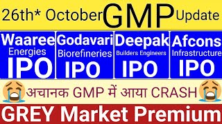 Waaree Energies IPO GMP Today  Deepak IPO  Godavari IPO GMP  Afcons IPO GMP  Stock Market Tak [upl. by Nich]