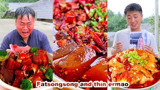 mukbang  Songsong Eating Challenge Spicy Hot Pot  Bread crab  Chinese food  songsong and ermao [upl. by Mohr947]