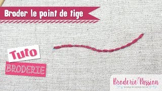 Broderie  Le point de tige [upl. by Kessia]