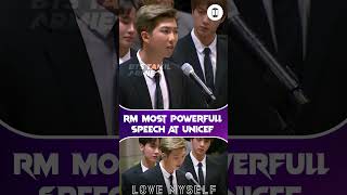 RM Powerful speech in unicef rm rmedits rmfunnymoments btstamilarmies btstamil btsedits [upl. by Dadelos]