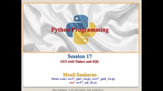 Session 17  GUI with Tinker and SQL [upl. by Omora]